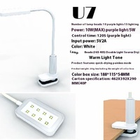 Lampe pratique 10W 2-en-1 LED UV Nail Art Lumière douce avec câble de charge USB en plastique pour bureau et ongles