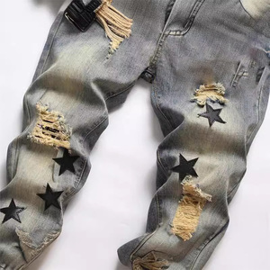 2025 Wholesale High Quality Fashion Hommes Designer Slim Fit Denim <strong>Pants</strong> Custom Men Printed Torn Jeans Pantalon Men'S Jeans