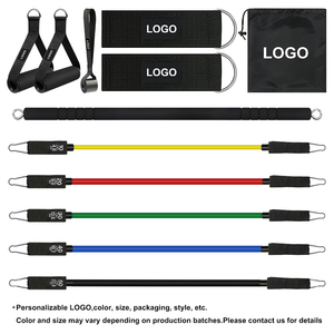 Set di 12 Fasce di Resistenza in TPE per Allenamento Completo del Corpo a Casa, Personalizzabili in 5 Colori Classici - Product Image 3