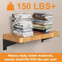 Braket Rak Dinding Heavy-Duty 12 Inci, Braket Rak Besi Hitam untuk Rak Mengambang DIY, Rak Segitiga Logam yang Kokoh