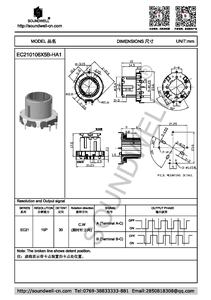 Encoder Rotatorio Incremental de Eje Hueco de Bajo Perfil de 21mm con Control de Volumen y Cristal Templado EC21 - Product Image 4