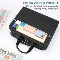 Organisateur de fichiers en accordéon en PVC portable avec fermeture éclair et onglets enveloppe de dossier de documents à fermeture éclair et motif de sac pour une utilisation scolaire