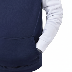 Sweat à capuche bleu marine et blanc pour hommes, logo personnalisé, deux tons, pull, sweat-shirt en polaire, vêtements de sport décontractés, vente en gros OEM ODM - Product Image 1
