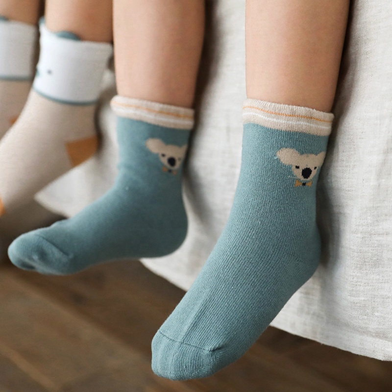 Милые хлопковые носки для мальчиков и девочек, вязаные детские носки с мультяшным рисунком