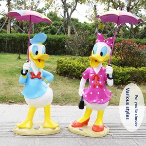 Fabricant Vente en gros Jardin Extérieur Parc Centre commercial Décoration Ecologique Fibre de verre Sculpture <span class=keywords><strong>Donald</strong></span> Duck Noël - Product Image 1