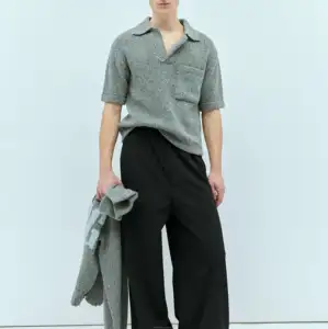 Custom Polo Shirt Casual V-neck Half Sleeve With Pocket Wool Blend Color Dot Men Knit Summer Standard Pullover 100% Cotton
