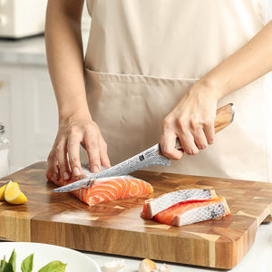 تصميم جديد سكاكين شرائح مخصصة 73 طبقات مسحوق دمشق الصلب حادة سكين المطبخ مع مقبض خشب الزيتون الطبيعي - Product Image 4