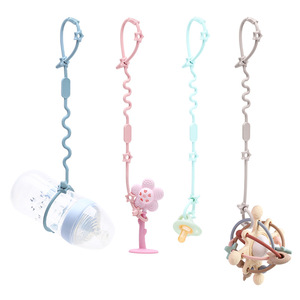 Attache-tétine en silicone avec poignée pour bébés de 0 à 12 mois, sans BPA, en matériau de qualité alimentaire, design en forme d'arc - Product Image 4