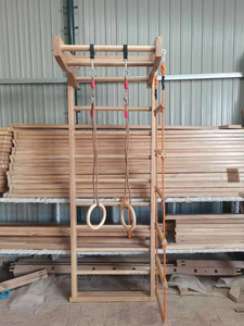Altalene giocattolo imposta il centro commerciale della scuola al coperto parco giochi in legno struttura di arrampicata con parete ginnica per la ginnastica di arrampicata - Product Image 3