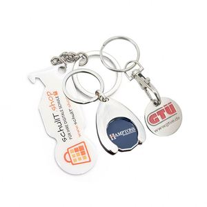 Factory Custom Metal Euro USD Pound Loonie Quarter Printing Shopping Cart Unlock Trigger Keyring Trolley Coin <b>Holder</b> Keychain - Product Image 1