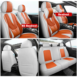 Sıcak satış tam Set özel SUV koltuklar kapak şarap kırmızı lüks Nappa deri evrensel araba koltuğu kapakları - Product Image 5