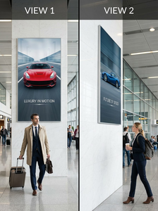 Pancarta Publicitaria Alta para Centros Comerciales y Aeropuertos, Fabricada en Alemania, Lentiprint Mall Atrium Display, 120×240cm, Formato Vertical, 20 LPI, Euroclase B - Product Image 3