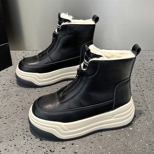 <span class=keywords><strong>Stivali</strong></span> da Neve da Donna <span class=keywords><strong>con</strong></span> <span class=keywords><strong>Cerniera</strong></span> Frontale e Suola Spessa, Nuovo Stile Invernale 2025, Taglia Piccola, Foderati, Stile Inglese, Stivaletti Vintage - Product Image 3