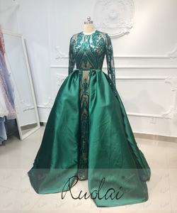 OEV-L4273 Abito da Sera Musulmano di Lusso con <span class=keywords><strong>Maniche</strong></span> <span class=keywords><strong>Lunghe</strong></span> e Gonna Staccabile Scintillante - Product Image 3