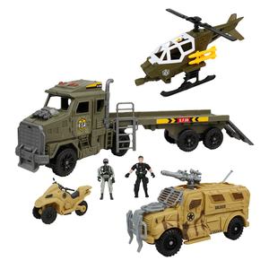 Jouet de véhicule de défilé <span class=keywords><strong>militaire</strong></span> de transport <span class=keywords><strong>militaire</strong></span> avec motos et hélicoptère 2 unités des forces spéciales, ensemble de jeu d'armes pour garçon - Product Image 1