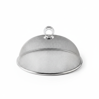 Couvre-plat rond en acier inoxydable, couvre-table domestique anti-insectes et anti-poussière, couvre-aliments haute sécurité