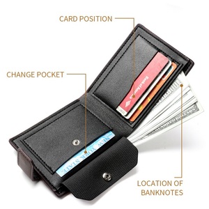 <span class=keywords><strong>Portafoglio</strong></span> Corto da <span class=keywords><strong>Uomo</strong></span> in Pelle PU Stile Vintage 2026 con Tasca Portamonete, Chiusura <span class=keywords><strong>a</strong></span> <span class=keywords><strong>Scatto</strong></span>, Fodera in Poliestere e Porta Carte - Product Image 5