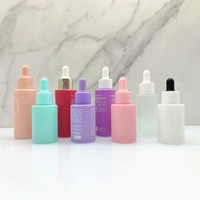 Botol Serum Kaca Mewah Kosong Bergradasi Warna Doff untuk Perawatan Kulit, Pelembab Wajah, Minyak Esensial Rambut & Mata 30ml 50ml Dengan Pipet