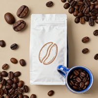Emballage personnalisé, nouveau design, pochette à fond plat pour café en grains et lait, matériaux recyclés, biodégradable, anti-odeur