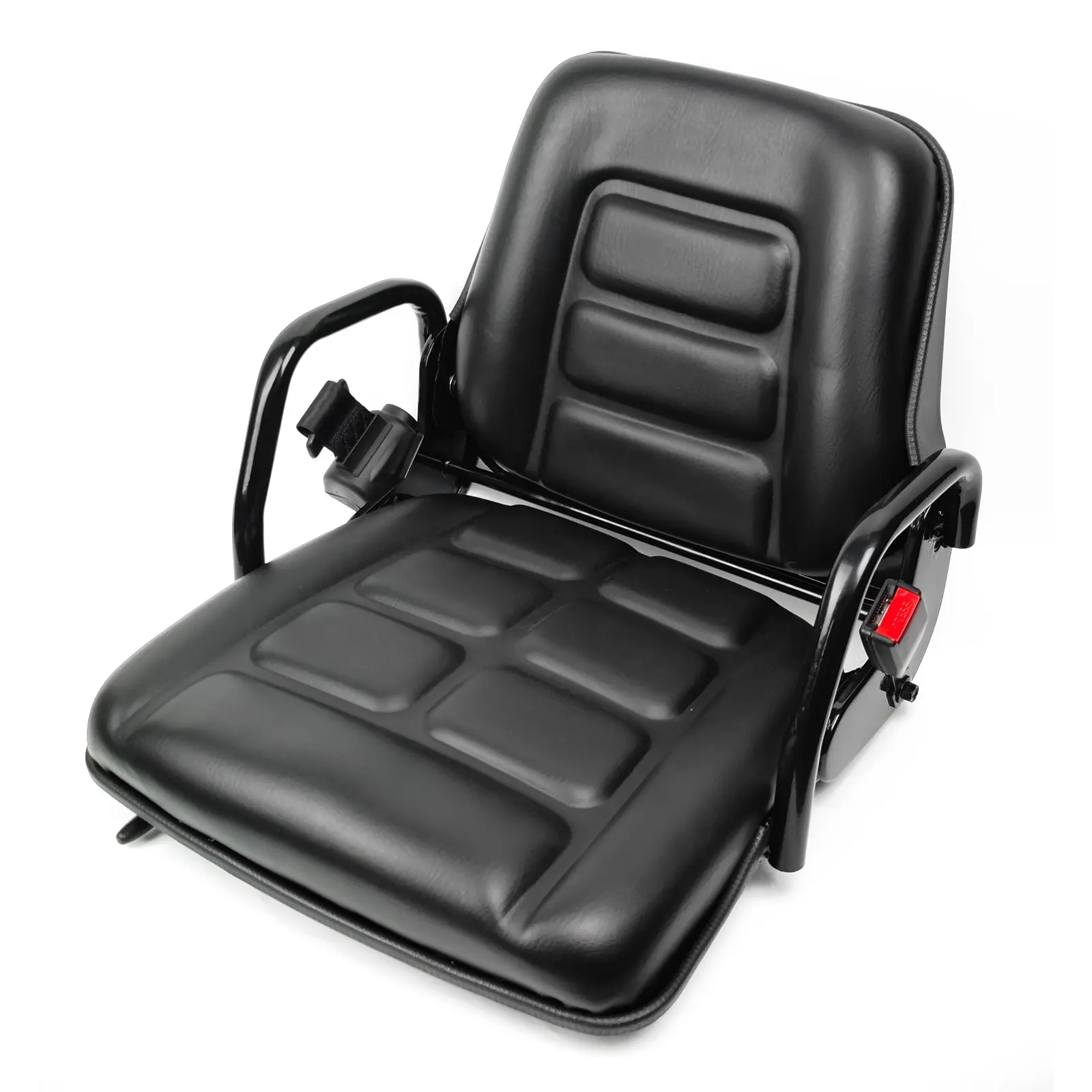 Aftermarket Universal Adjustable Forklift Seat with Safety Belt, Full Suspension Seat with foldable cushion