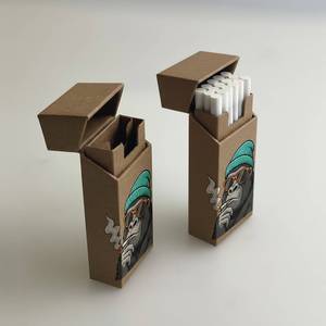 Cajas de Cartón Rígido Negro con Logotipo Estampado en Caliente Personalizado, Paquete de 10, <span class=keywords><strong>Caja</strong></span> de Embalaje para Conos Enrollados, <span class=keywords><strong>Caja</strong></span> de Cigarrillos con Tapa Abatible - Product Image 3