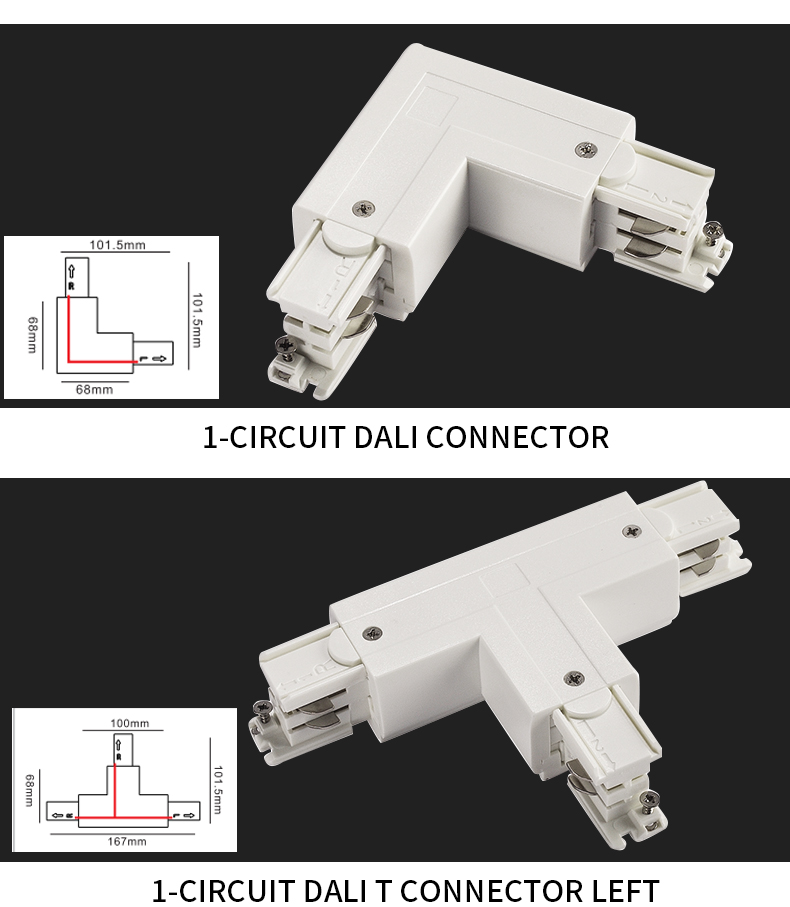 Single Phase 1M DALI Track in High-end Quality Main Materials Copper and Aluminum Profile 230V 16A Max with DALI Signal