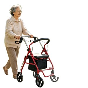 Aide à la marche pour la rééducation, déambulateur poussé et assis, léger pour usage domestique, chariot de courses pliable - Product Image 5