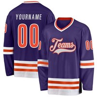 Jersey Hoki Tim Pria 100% Poliester Cepat Kering Ramah Lingkungan 220g OEM, Desain Kustom Sablon Sublimasi Logo Grosir