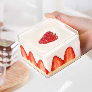 Acrylique Dessert Tiramisu Ps Boîte À Gâteau En Plastique <span class=keywords><strong>Transparent</strong></span> Emballage Alimentaire Gâteau Tasse En Plastique Ronde Boîte À Bonbons Taille Personnalisée Acceptée - Product Image 6