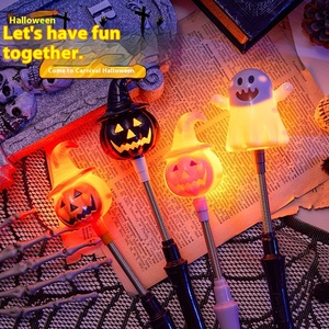 Linterna de Calabaza de Halloween ONR, de Plástico, Realista, Luminosa, con Barra de Agitar Manual, Pequeño Regalo, Accesorio para Fiestas Infantiles, Decoración - Product Image 2