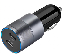 Chargeur de voiture double port 38W pour véhicules 12V/24V, chargeur allume-cigare en alliage d'aluminium, chargeur USB C 20W PD, chargeur QC3.0 18W, adaptateur de chargeur de voiture