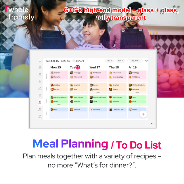 Whale Framely App High-Definition Display Smart Sync Schedule Easy Operation Office Essential Time Management Device Calendar