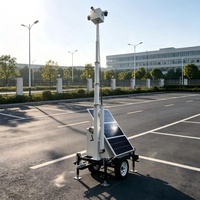 Remorque de surveillance portable à énergie solaire avec 3 panneaux solaires de 100W pour la surveillance des champs gaziers