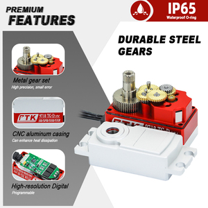 Le PTK 9718 TG-D est un servo numérique sans balais à course courte en métal, compatible avec Futuba SR, SHR, <span class=keywords><strong>SFR</strong></span> et SSR. - Product Image 6