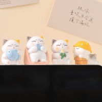 Niedliche Katzenfigur aus Kunstharz, Cartoon-Kätzchen-Ornament, Heilende Schreibtischdekoration, Beruhigendes Geschenk für Katzenliebhaber