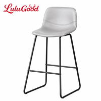 Chaise de bar moderne en métal de luxe à dossier bas pour comptoir, mobilier commercial
