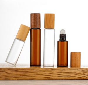 <span class=keywords><strong>Flacon</strong></span> roll-on en verre transparent ou ambré de luxe avec bouchon en bambou et couvercle en bois, 5ml, 10ml, 15ml, <span class=keywords><strong>vide</strong></span>, pour emballage d'huiles et de parfums - Product Image 5