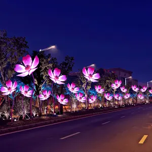 Iluminação led decorativa para áreas externas, nova moda, flor, para áreas externas, de baixa tensão, para paisagem e estrada