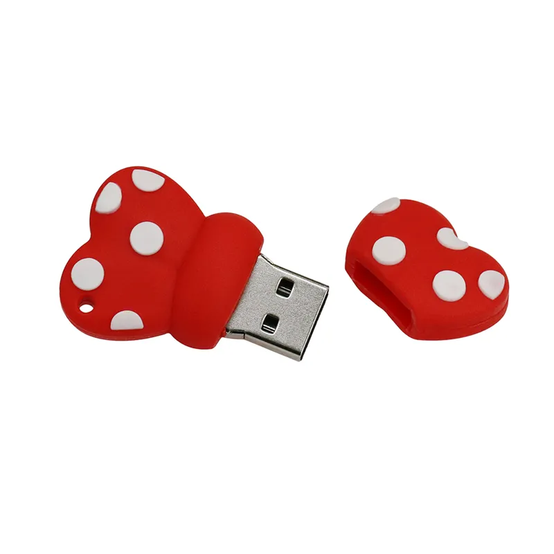Custom gadgets Bowknot model Pendrive 128GB USB Cartoon Flash Drive 4 16 32 8 128 64GB Silicone 2.0 usb Memory Stick
