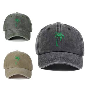 Gorra de Béisbol Vintage de Alta Calidad a Precio de Fábrica, de 6 Paneles, con Bordado de Palmera, para las Cuatro Estaciones, MOQ Bajo, Gran Venta - Product Image 5