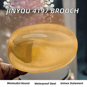Broche Minimalista Ovalado de Acero Inoxidable, Pin de Solapa de Metal Chapado en Oro de 18K, Resistente al Agua, Joyería Unisex para Regalo - Product Image 2