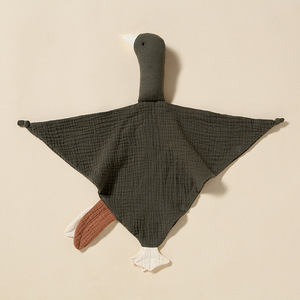 Mantas de seguridad suaves 100% algodón con forma de animales de dibujos animados (pato, ganso, cisne), cálidas y divertidas para el sueño del bebé, muñeco de mano y toalla de bebé - Product Image 6