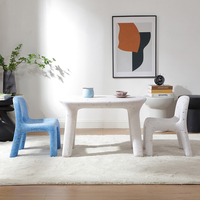 Ensemble table et chaises pour enfants ModHomi en plastique moderne, motif confettis, bureau d'activités pour enfants pour salle de jeux, maternelle