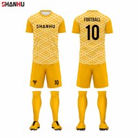 Desain Gratis Jersey Klub Sepak Bola Eropa Kustom Berkualitas Tinggi dengan Cetak Sublimasi untuk Pertandingan Sepak Bola Kaos Camisetas Futbol