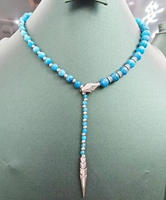 Collier élégant en apatite naturelle pour femmes à la mode en argent 925 perles de serpent bijoux à la mode cadeau prix usine