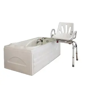 Banco de transferencia de ducha de altura ajustable, silla deslizante giratoria de aluminio, Marco plegable, asiento giratorio para baño de pacientes