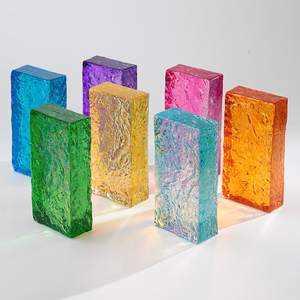 ADL Factory Farb kristallglas Ziegel block mit Muster Hot-Melt Solid Painted Printing Glas Ziegel muster für Wandfliesen - Product Image 5