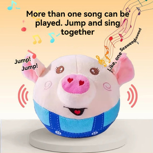 Electric Jumping Ball <strong>Dogs</strong> Self-Entertaining Gadget <strong>Singing</strong> Function USB Rechargeable Plush Piggy Durable Energy-Consuming <strong>Toy</strong> - Product Image 2