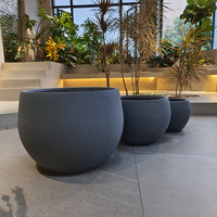 Usine vend décoration de jardin grands pots de fleurs en pierre naturelle extérieur grande plante plantation pot de ciment