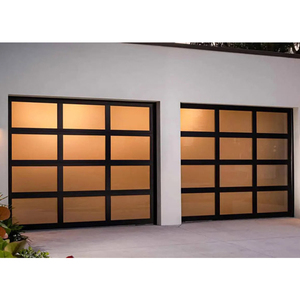 Moderno due-auto Garage rotolamento antivento in acciaio vetro automatico sezionamento in lega di alluminio rete dello schermo in fibra di vetro per ville - Product Image 4